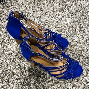 Elegant Blue Strappy Heels